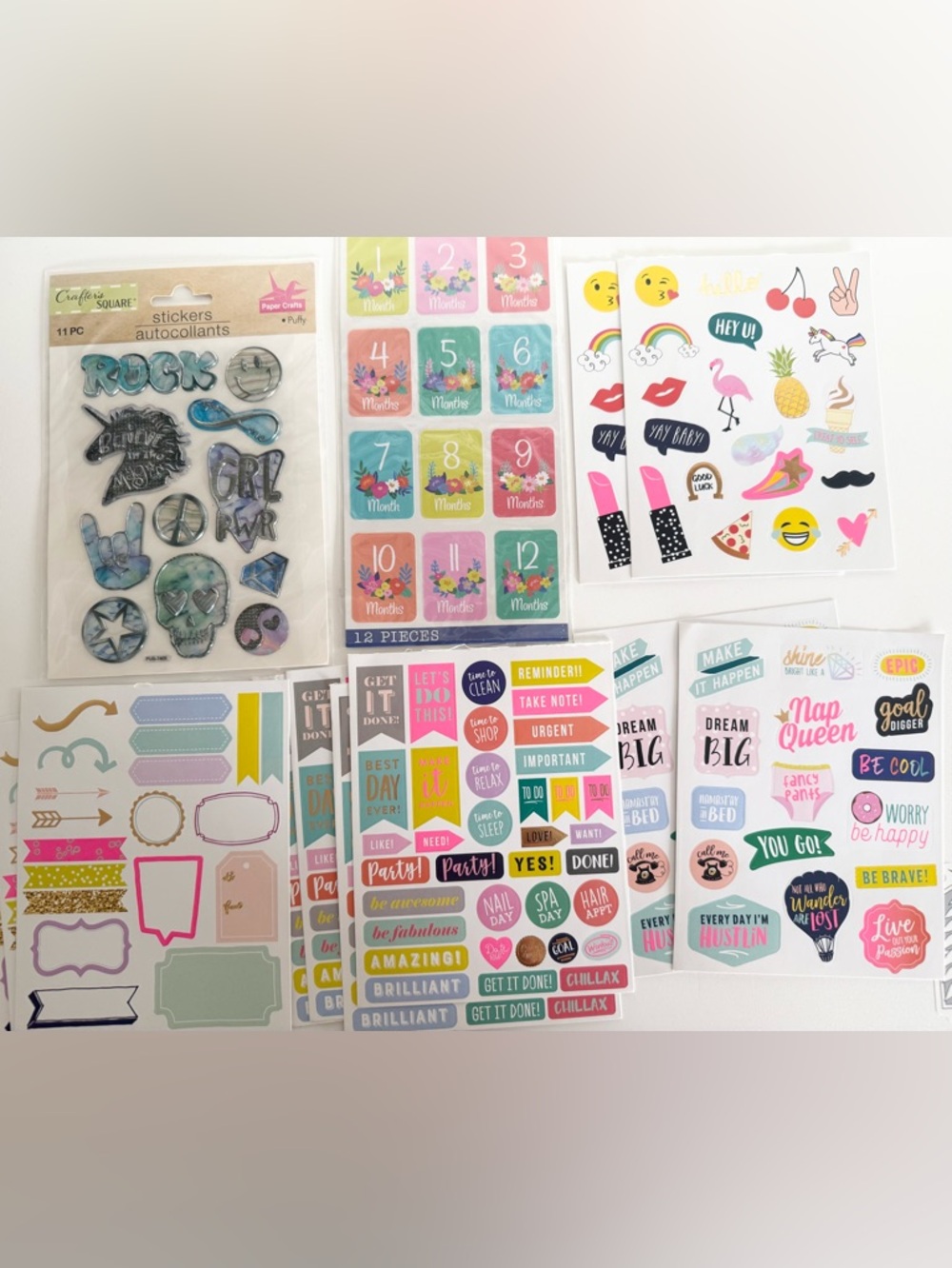 Set of scrapbook / planner stickers